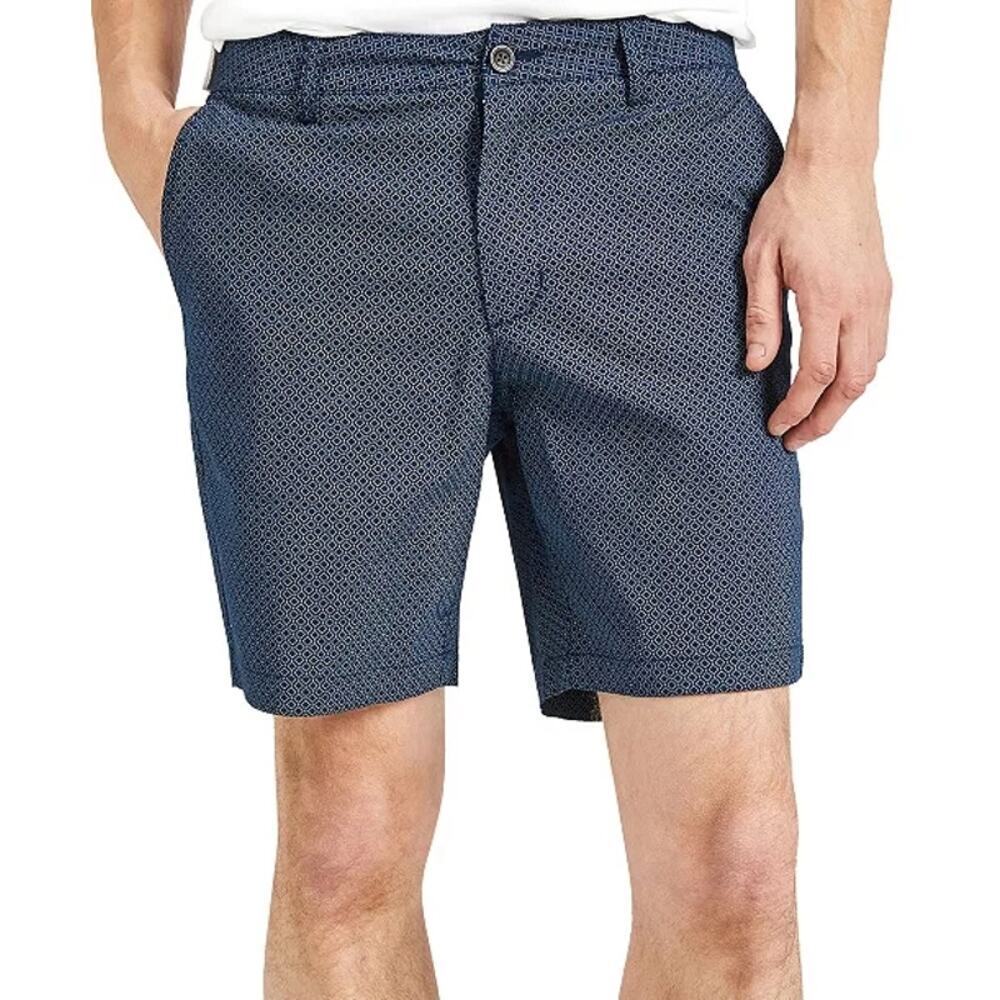 Essex Shorts chino micro geometric stretch fit golf preppy fun pattern 36 Mens - Picture 2 of 9